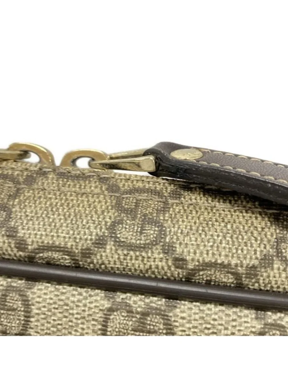 Gucci Business Bag GG Plus Supreme Beige Ebony Dark Brown Leather - Picture 14 of 15